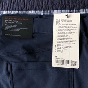 Lululemon ABC Classic Pant 36x37 Navy Blue